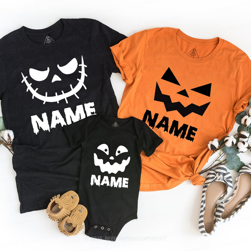 Personalized Ghost Face Name Halloween Family Matching Shirts