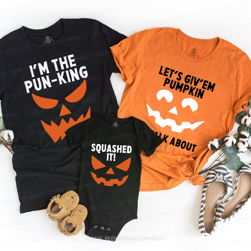 Personalized I'm The Pun-King Halloween Family Matching Shirts