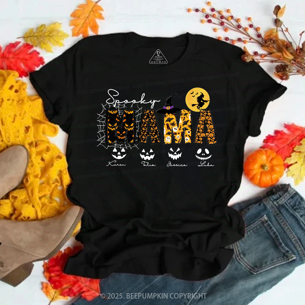 Personalized Spooky Mama T-Shirts Beepumpkin