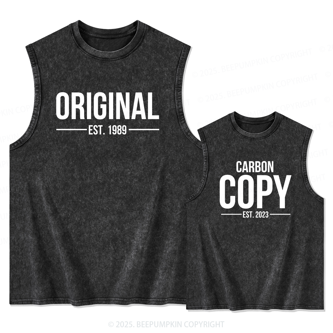 ORIGINAL Est. & CARBON COPY Est. Dad&Me Matching Washed Tank Top