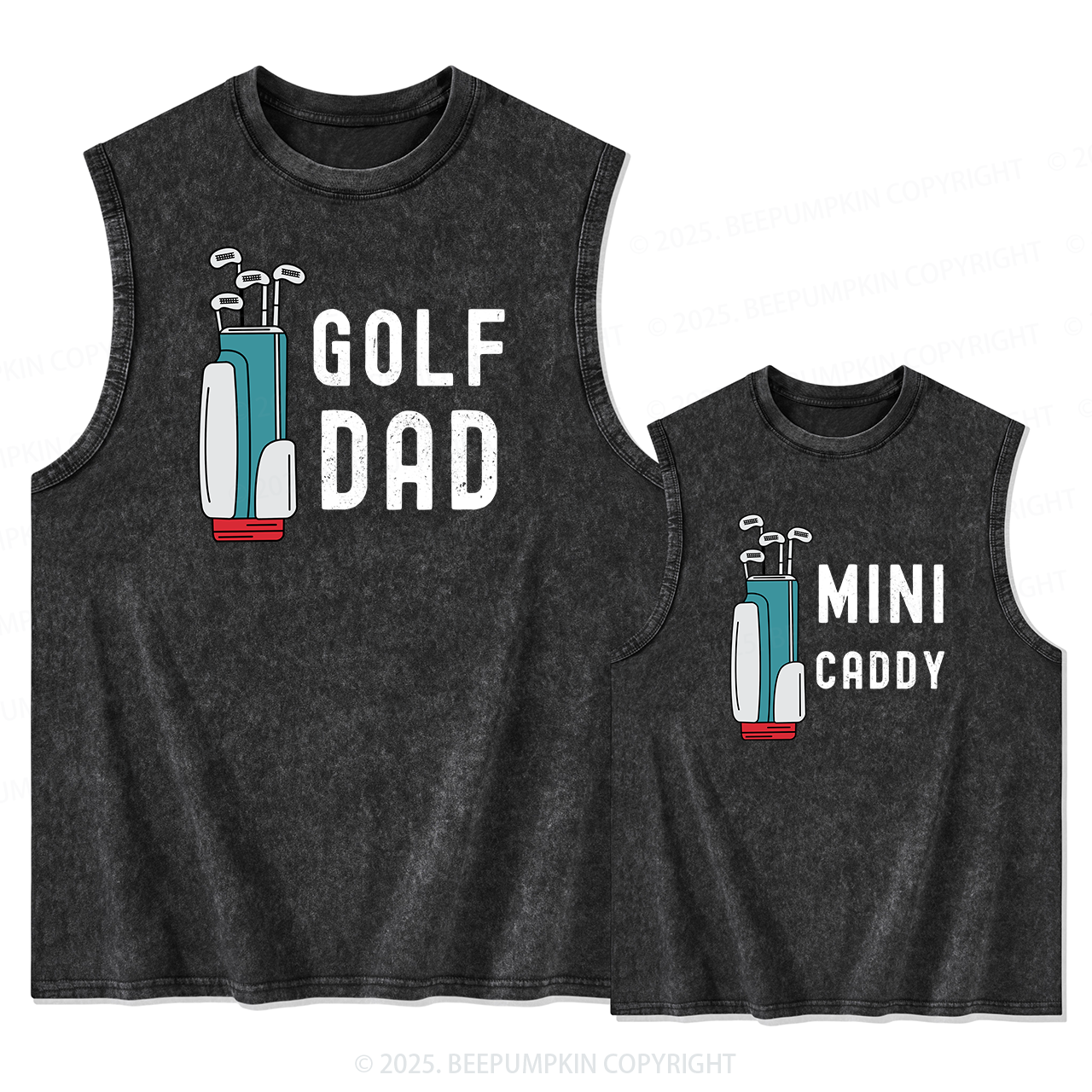 Daddy Golfing Dad&Me Matching Washed Tank Top
