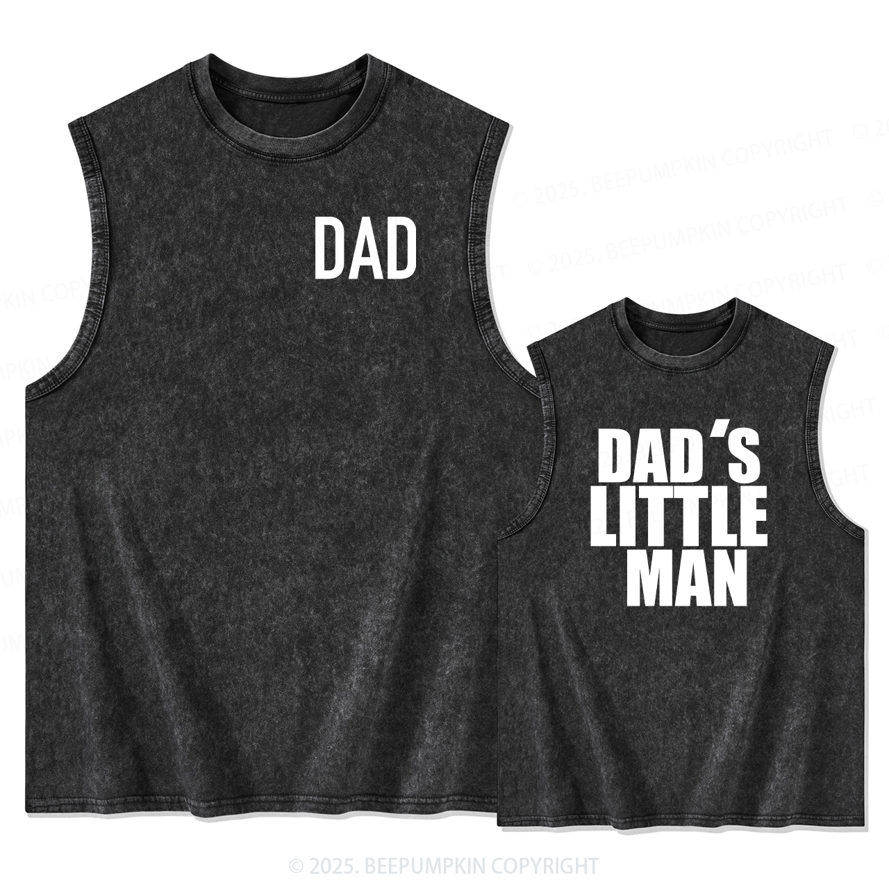 Dad&Dad's Little Man Dad&Me Matching Washed Tank Top