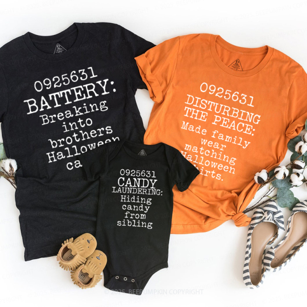 Personalized Crime Halloween Family Matching Shirts