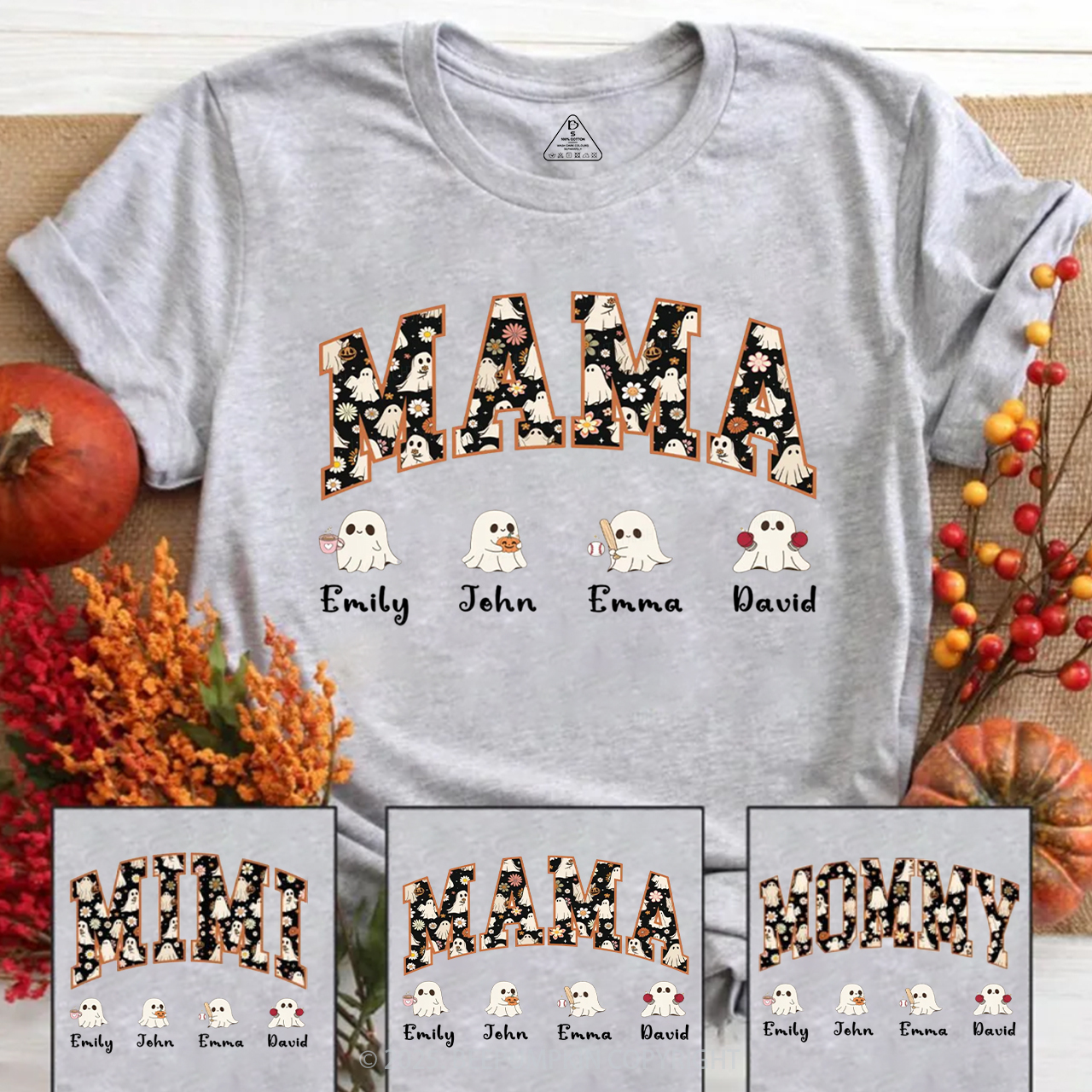 Personalized Ghost Mom Halloween T-Shirts Beepumpkin