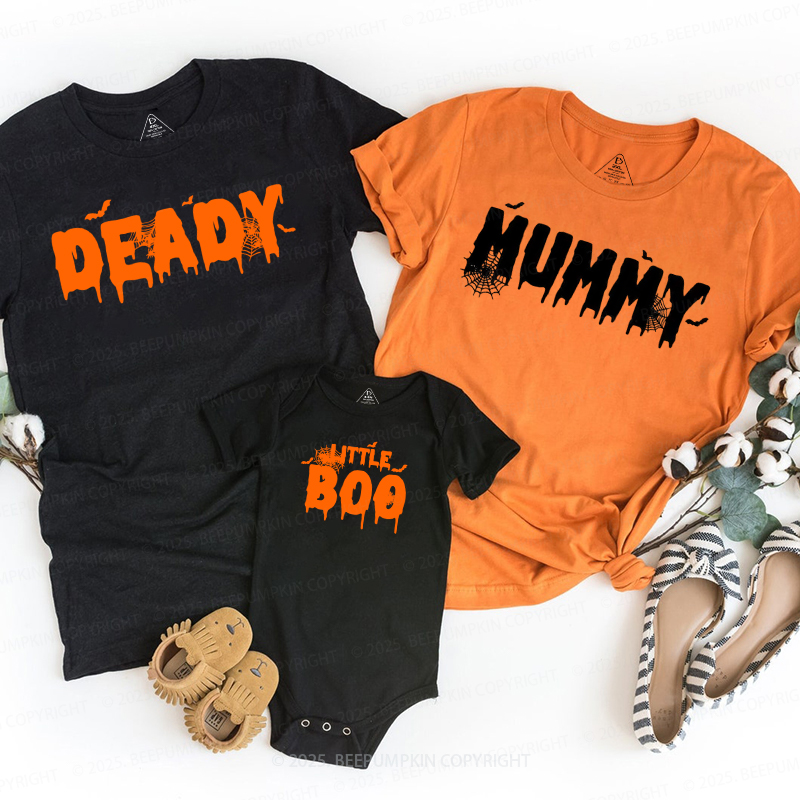 Personalized Deady Mummy Little Boo Halloween Family Matching Shirts