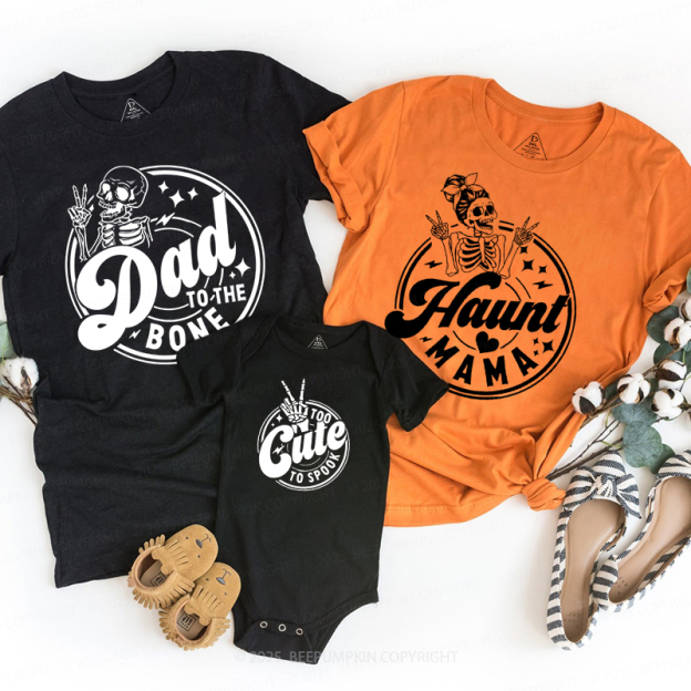 Personalized Skeleton Squad Halloween Family Matching Shirts