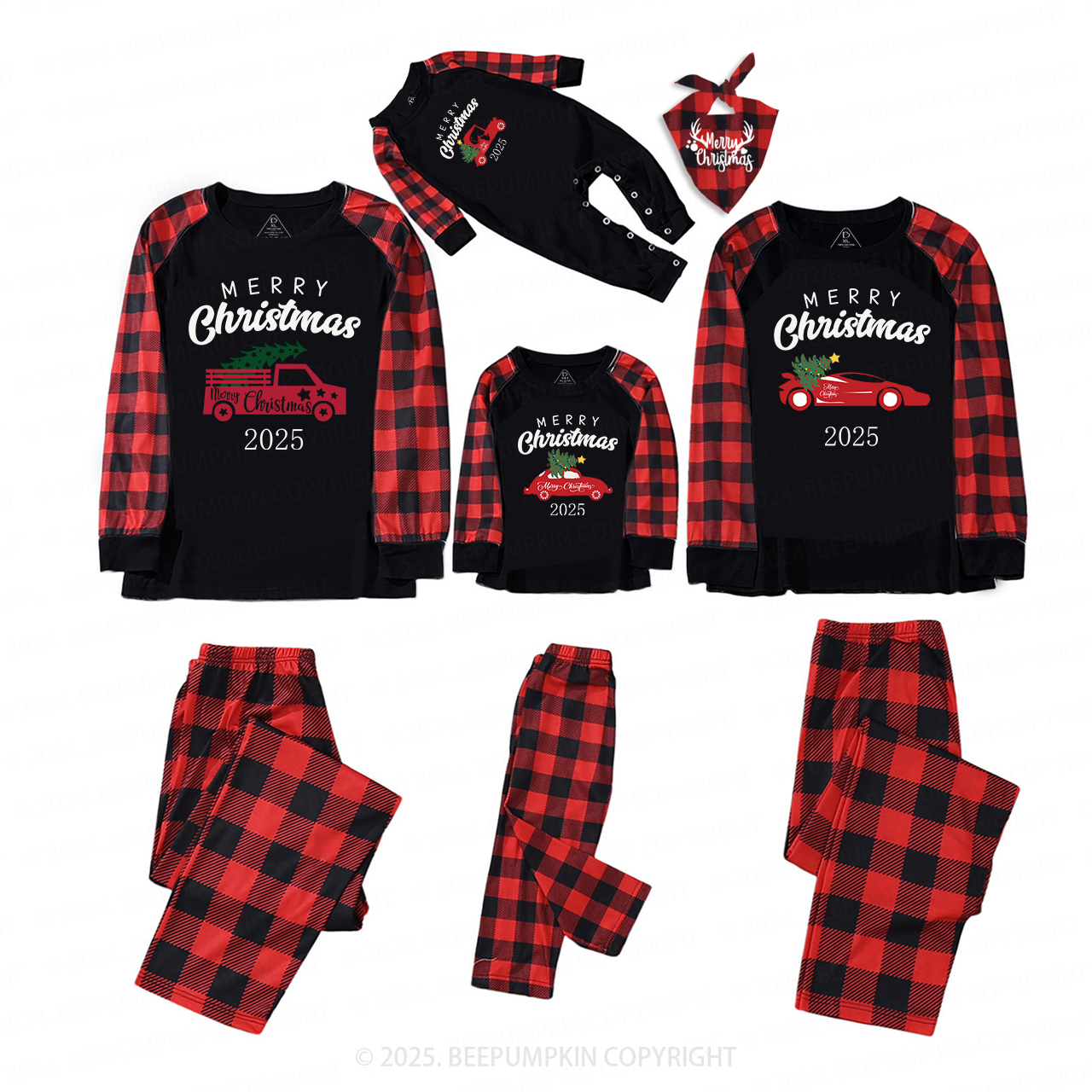 2025 Merry Christmas Truck Family Matching Pajamas