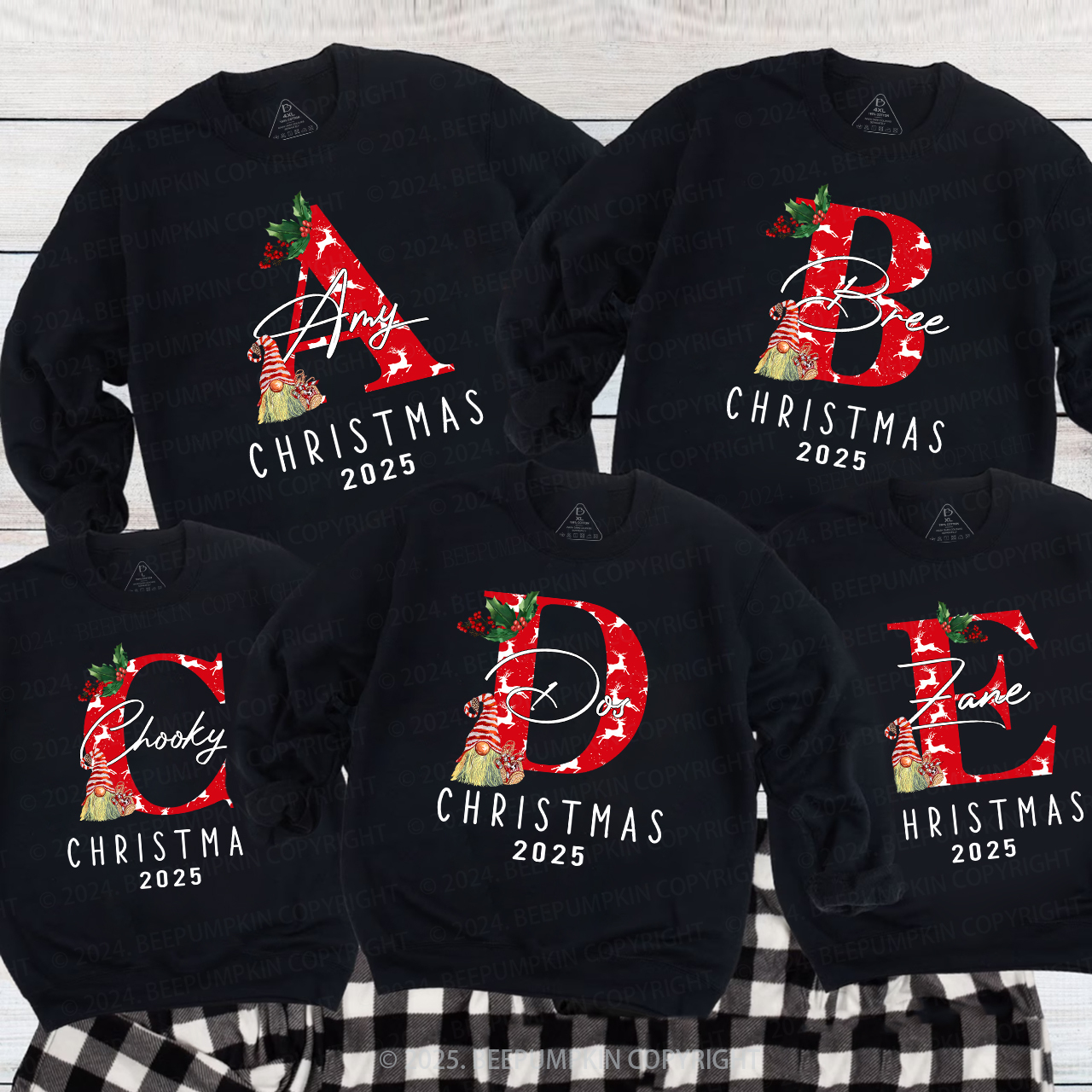 Personalized Monogrammed 2025 Family Christmas Gift Sweatshirts