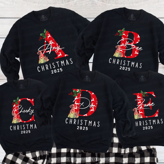Personalized Monogrammed 2025 Family Christmas Gift Sweatshirts