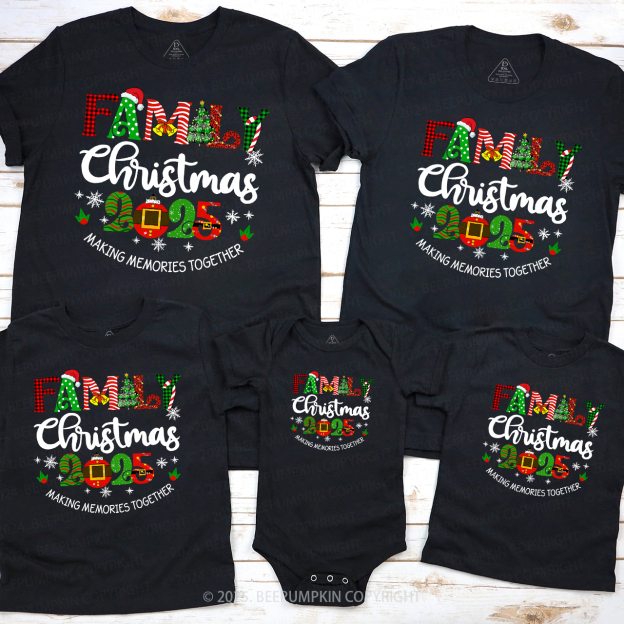 2025 Merry Christmas Squad Light Family Matching T-Shirts