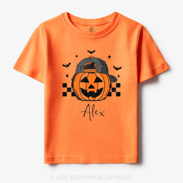 Personalized Jack-O-Lantern Name Toddler&Kid's Tees Beepumpkin
