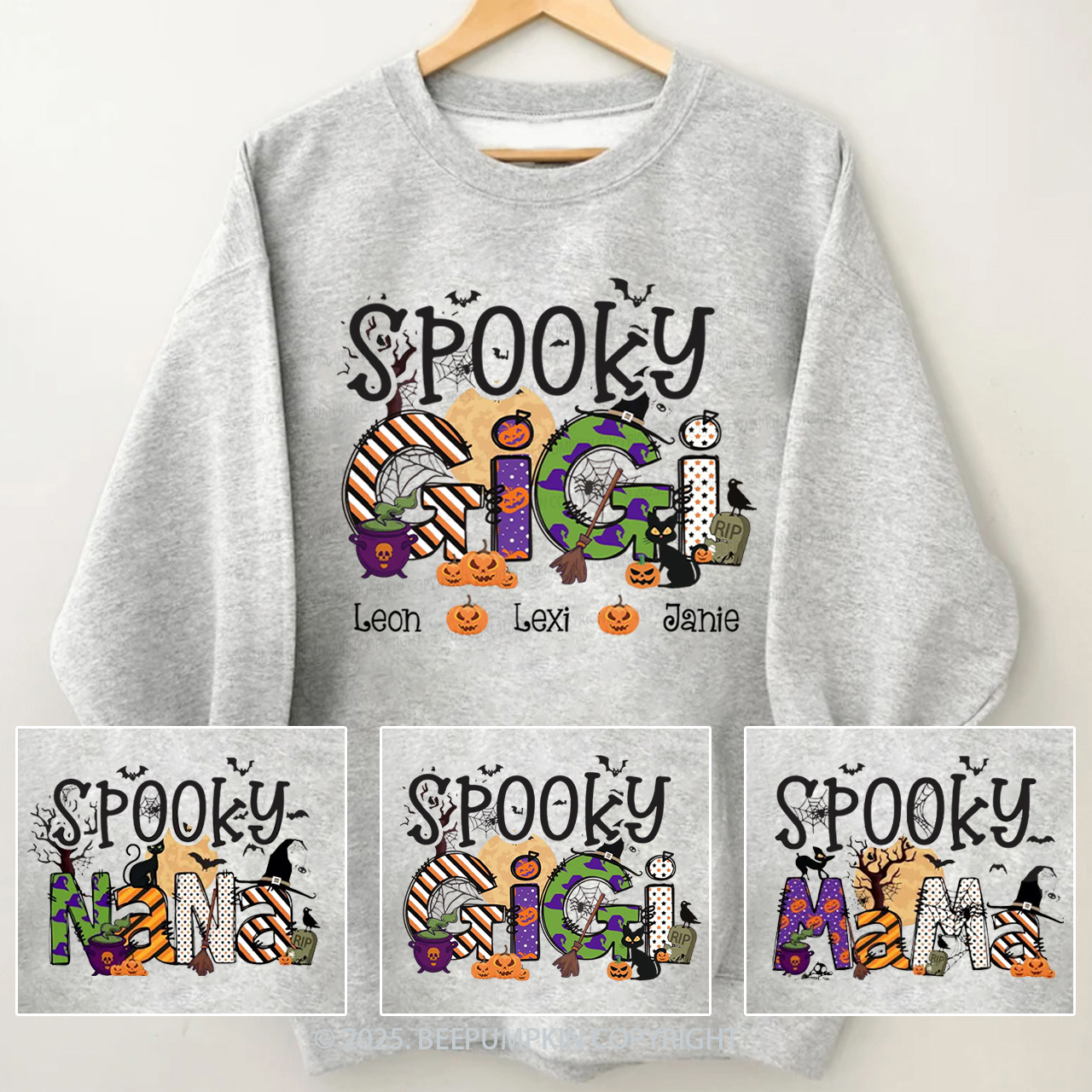 Personalized Spooky Gigi Sweatshirt Beepumpkin