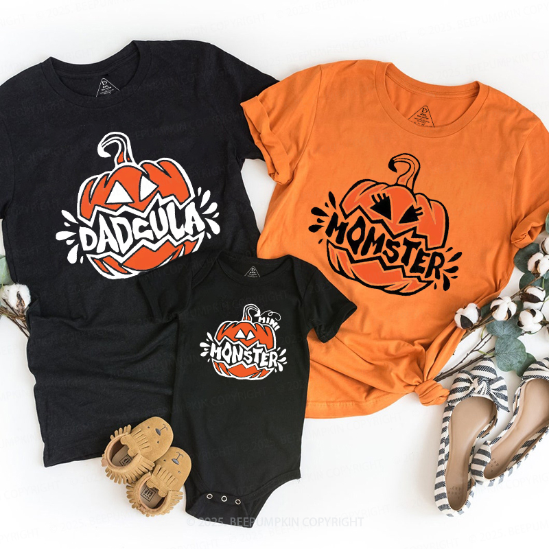 Personalized Pumpkin Boo Halloween Family Matching Shirts