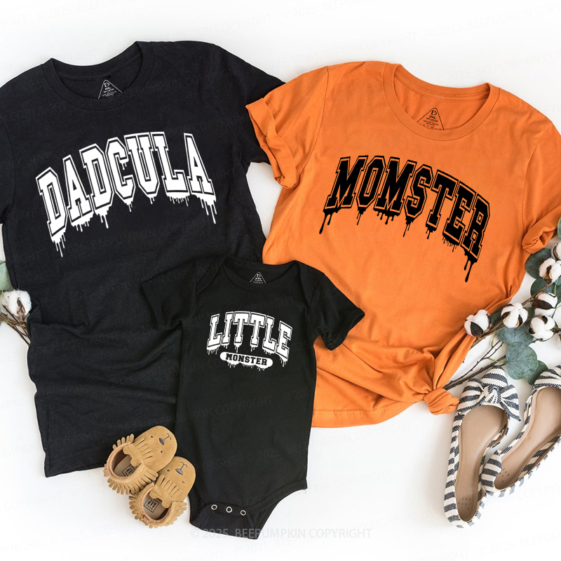 Personalized Little Monster Halloween Family Matching Shirts