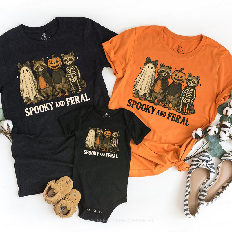Spooky & Feral Halloween Family Matching Shirts