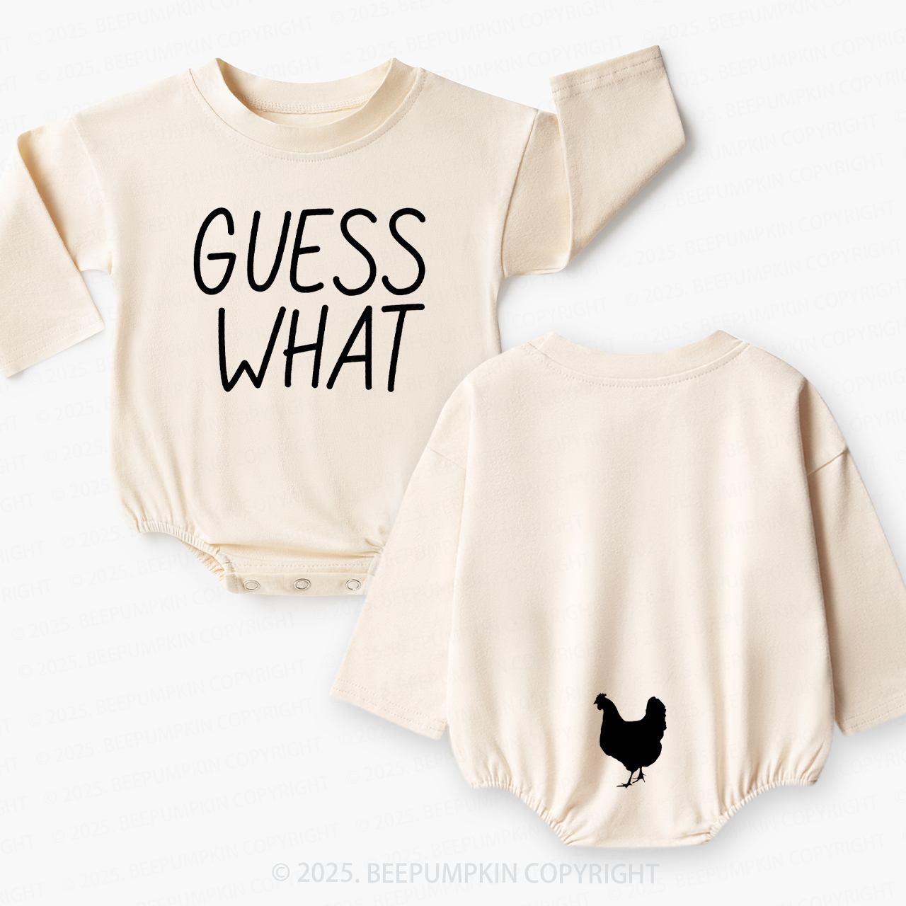Guess What Chicken Butt Baby Bubble Romper Beepumpkin