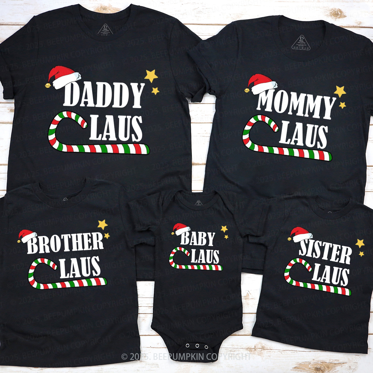 Personalized Holiday Claus Squad Family Matching T-Shirts Beepumpkin