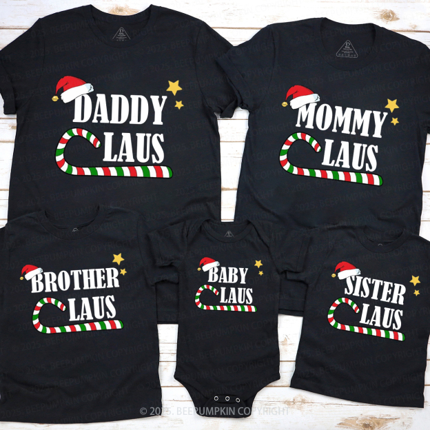 Personalized Holiday Claus Squad Family Matching T-Shirts Beepumpkin