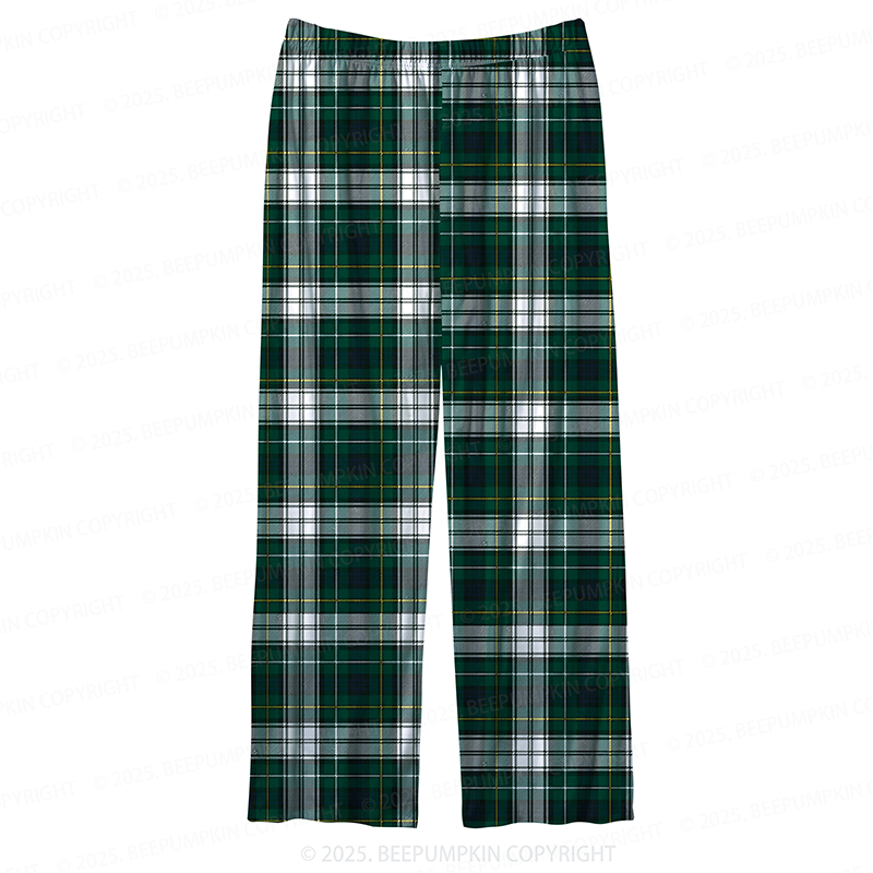 Christmas Black And Green Family Matching Pajama Pants With Pockets