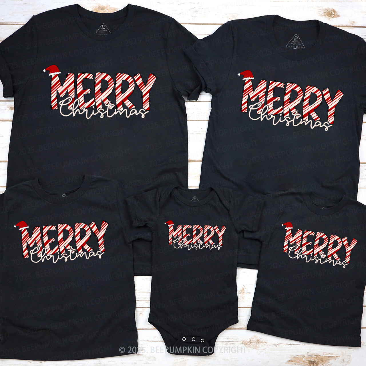 Merry Christmas Family Matching T-Shirts Beepumpkin