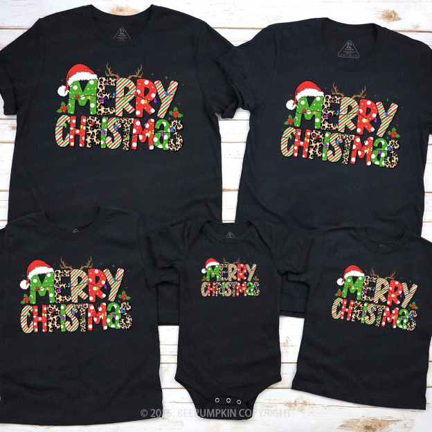 Merry Christmas Family Matching T-Shirts Beepumpkin