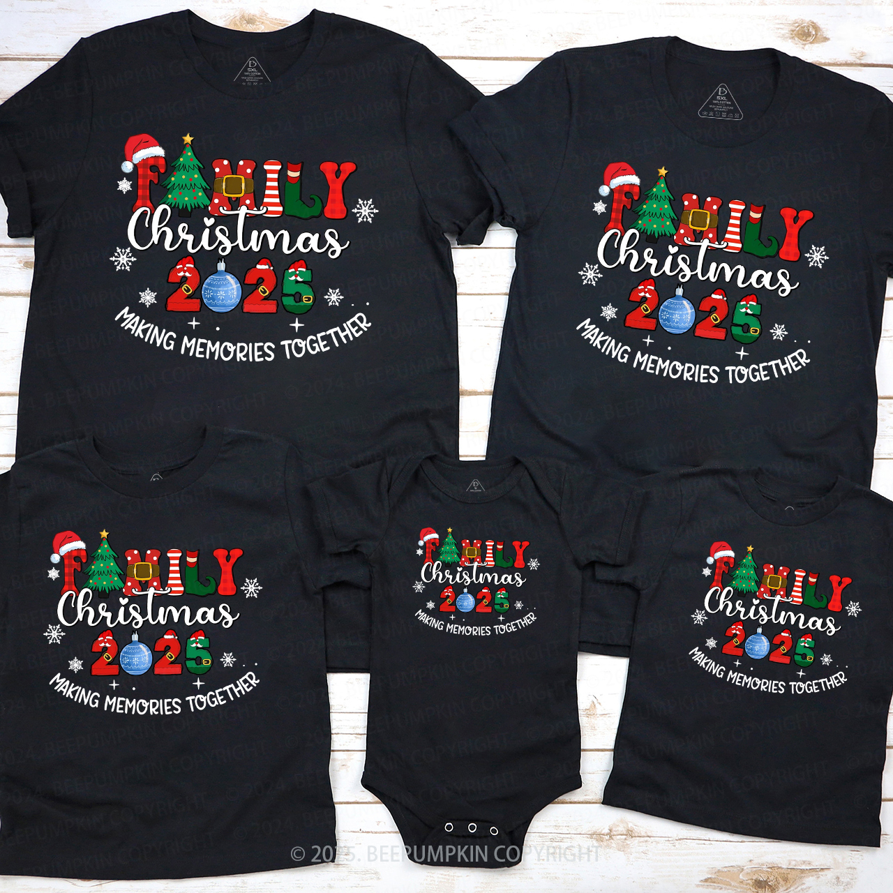 Family Christmas 2025 Matching T-Shirts Beepumpkin