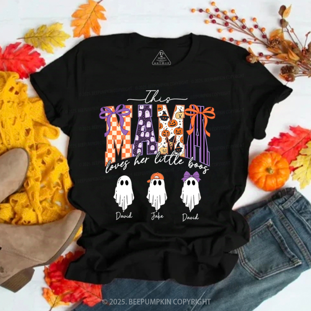 Personalized Halloween Mama Ghost T-Shirts Beepumpkin