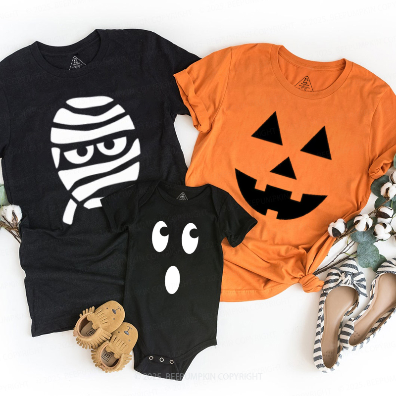 Personalized Halloween Face Family Matching Shirts