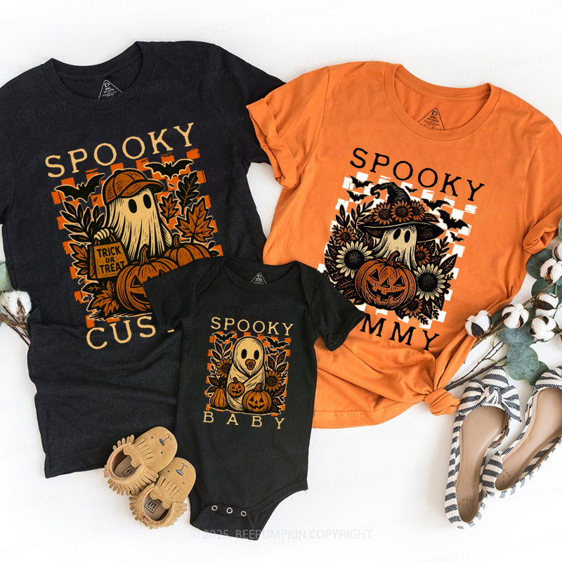 Personalized Pumpkin Patch Ghosts Halloween Family Matching Shirts
