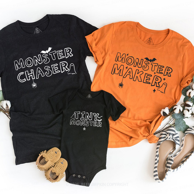 Personalized Little Monster Crew Halloween Family Matching Shirts