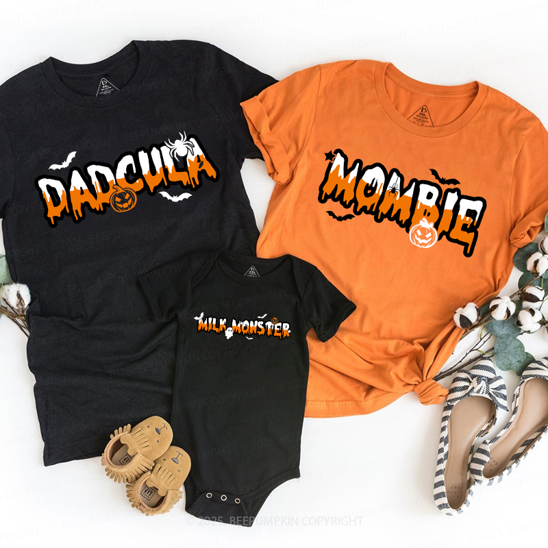 Personalized Monster Drip Halloween Family Matching Shirts
