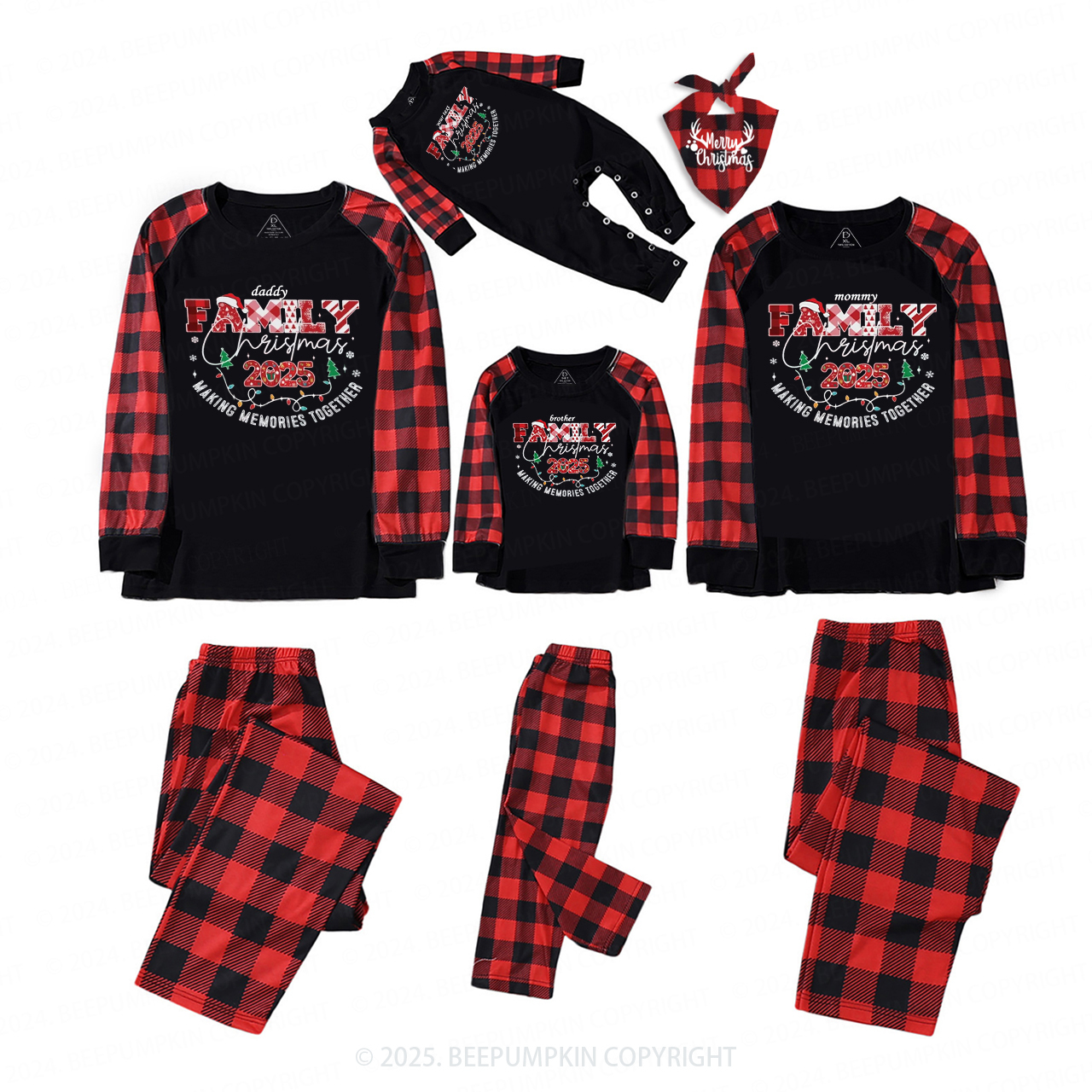 Personalized Holiday Family Cheer Family Matching Pajamas