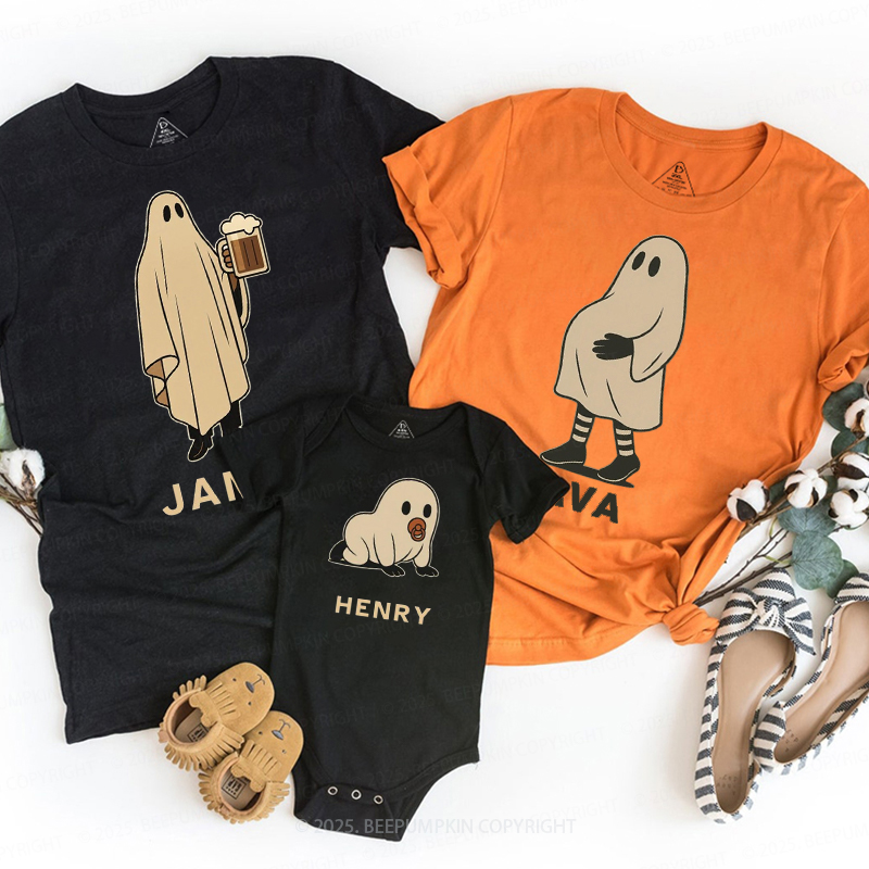 Personalized Ghost Halloween Family Matching Shirts