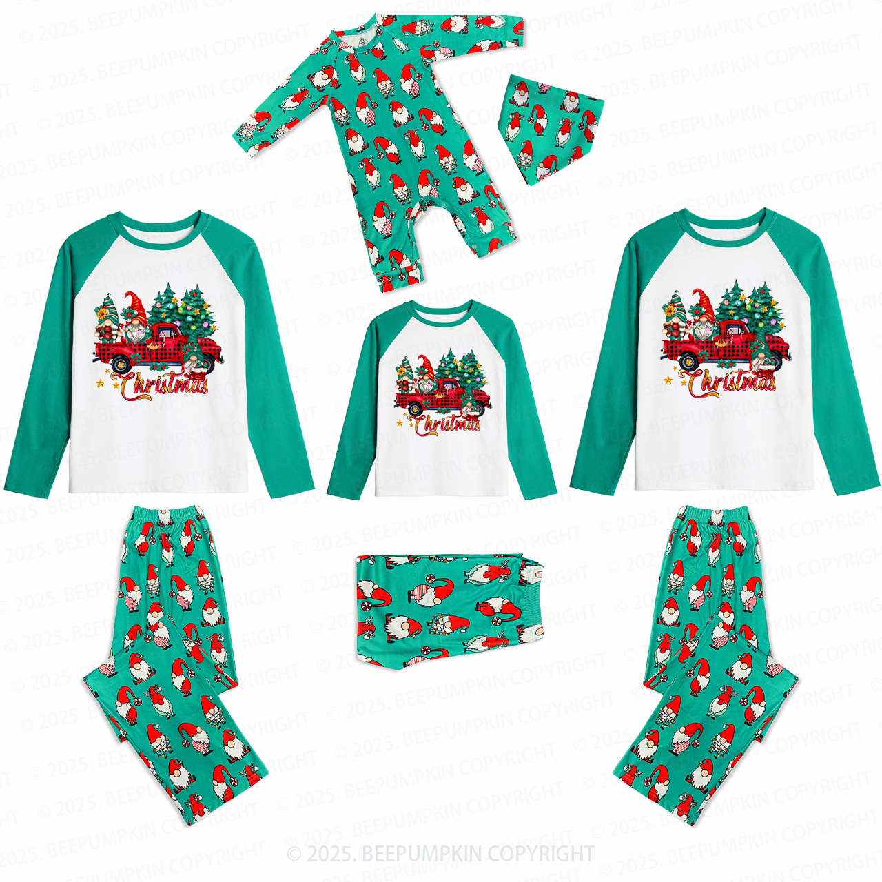 The Gnome Celebration Family Matching Christmas Gnomes Pajamas Beepumpkin