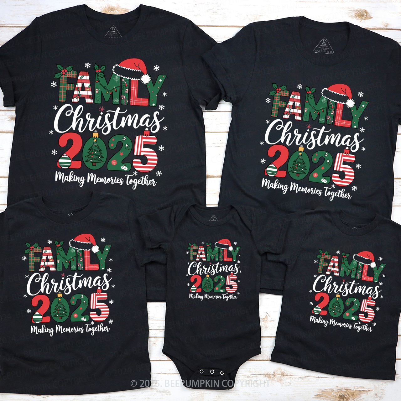 2025 Christmas Family Matching T-Shirts Beepumpkin