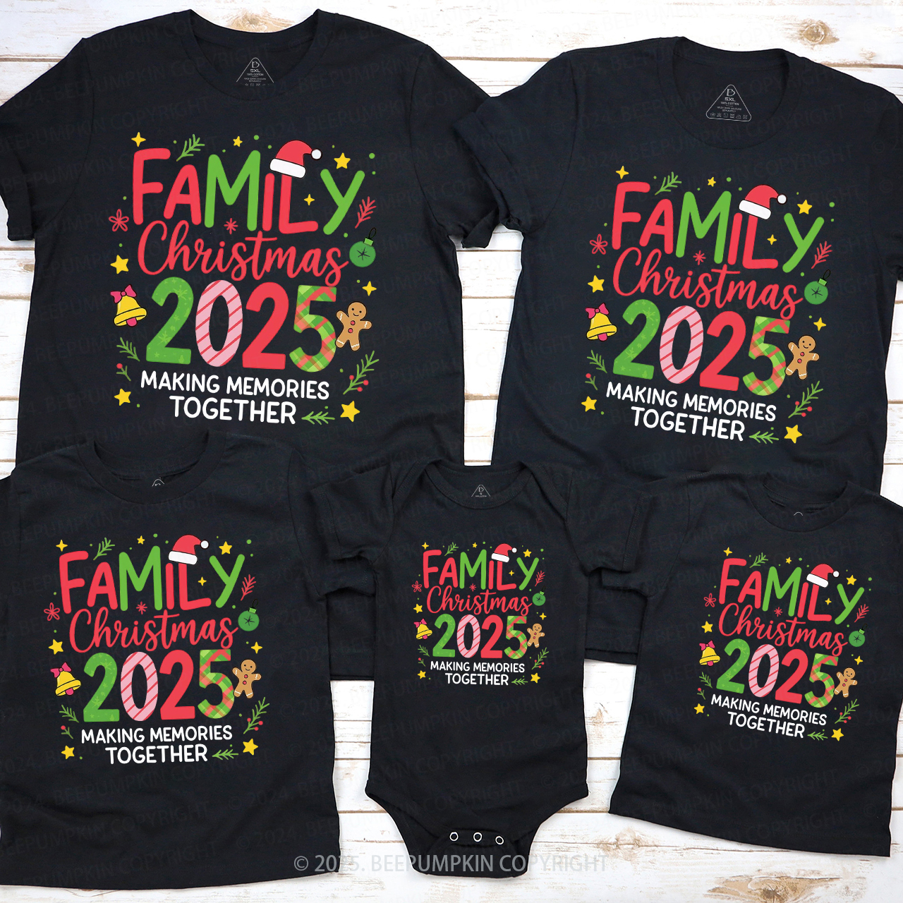 Making Memories Together 2025 Christmas Family Matching T-Shirts Beepumpkin