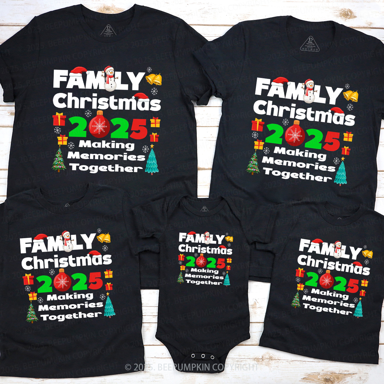 Christmas Group 2025 Family Matching T-Shirts Beepumpkin