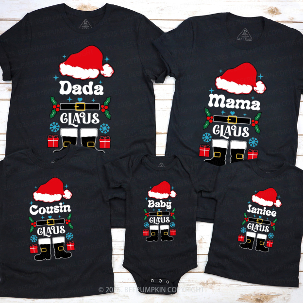 Personalized Santa Claus Christmas Family Matching T-Shirts Beepumpkin