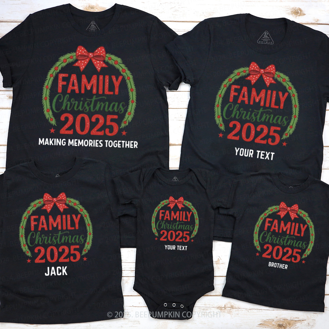 Personalized Making Memories Together 2025 Family Matching T-Shirts Beepumpkin