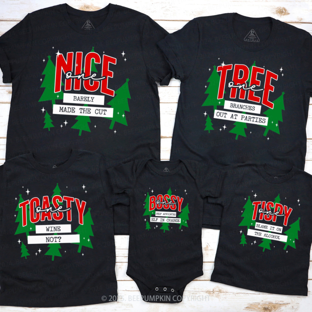 Personalized Funny Group Christmas Family Matching T-Shirts Beepumpkin