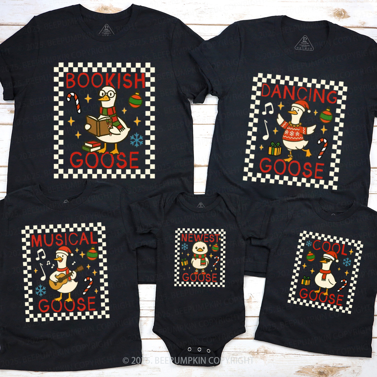 Personalized Goose Christmas Family Matching T-Shirts Beepumpkin