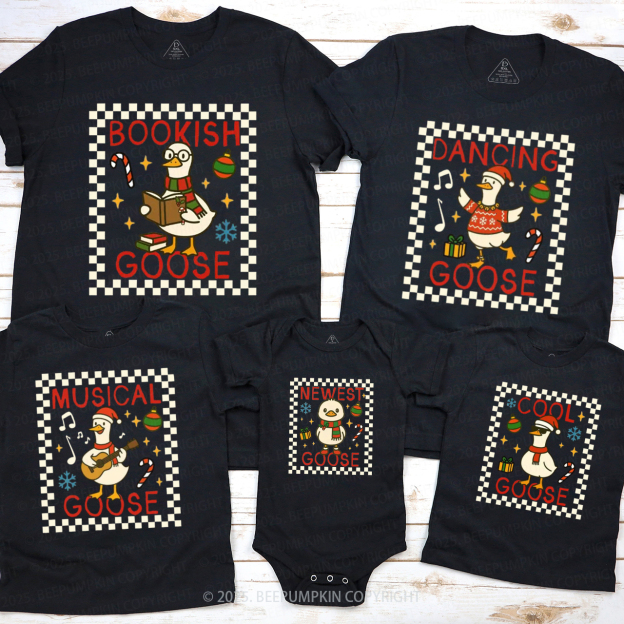 Personalized Goose Christmas Family Matching T-Shirts Beepumpkin