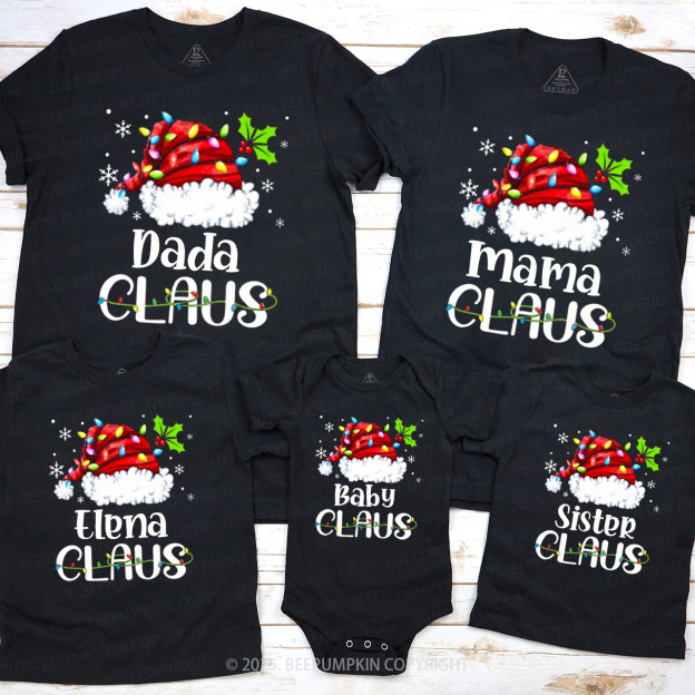 Personalized Claus Squad Christmas Family Matching T-Shirts Beepumpkin