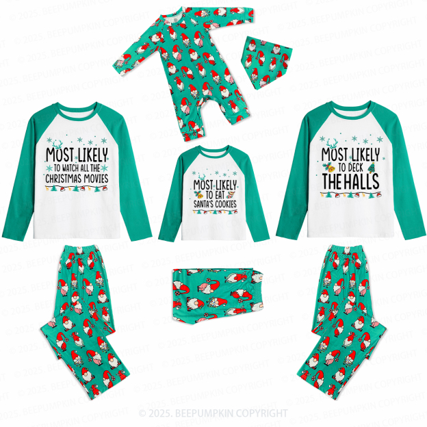 Personalized Playful Holiday Statements Family Matching Christmas Gnomes Pajamas Beepumpkin