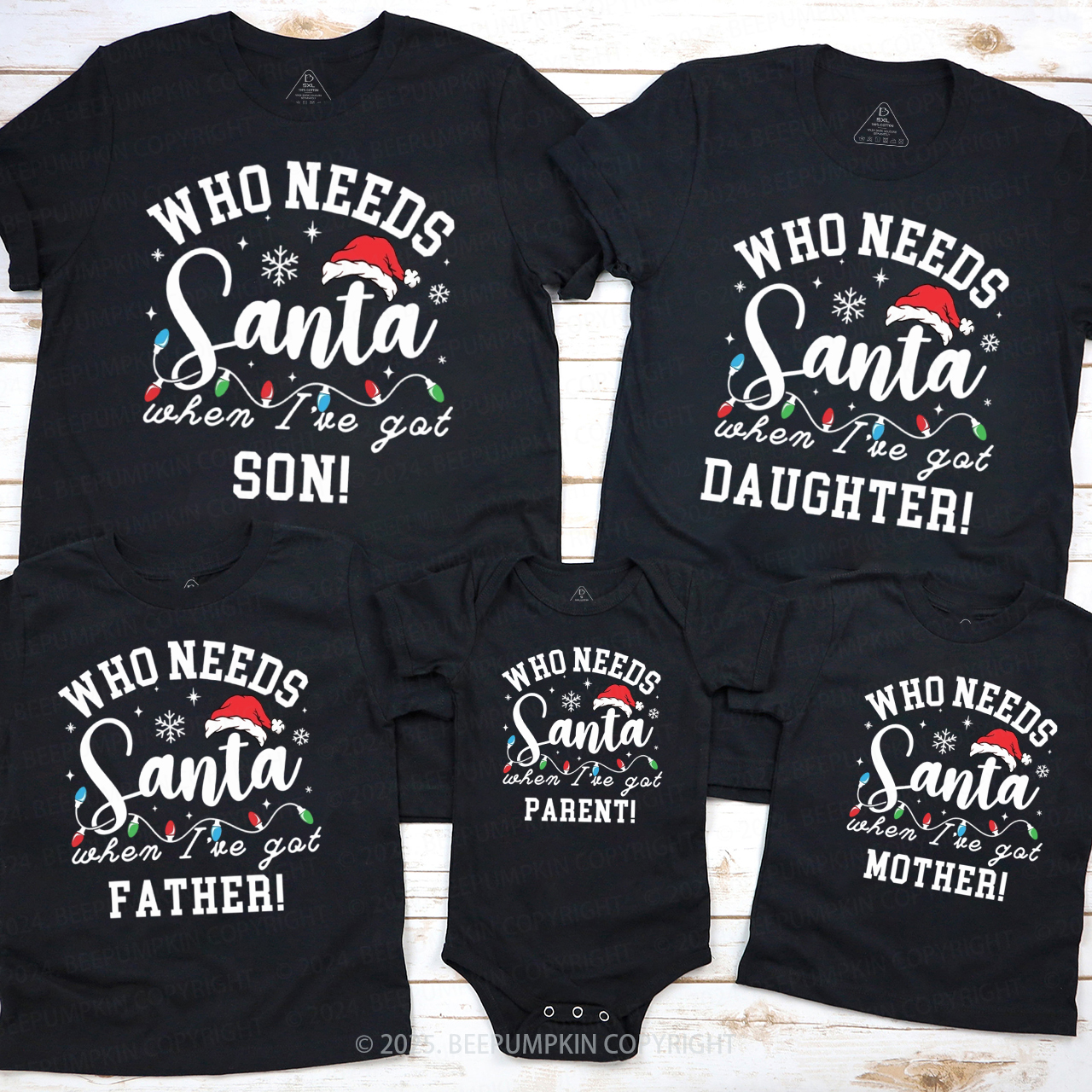 Personalized Who Needs Santa Family Matching T-Shirts Beepumpkin