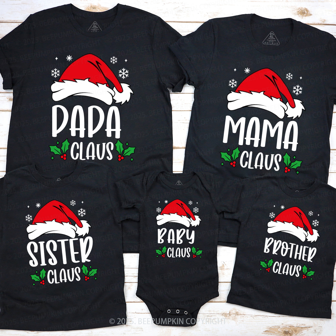 Personalized Family Claus Christmas Matching T-Shirts Beepumpkin