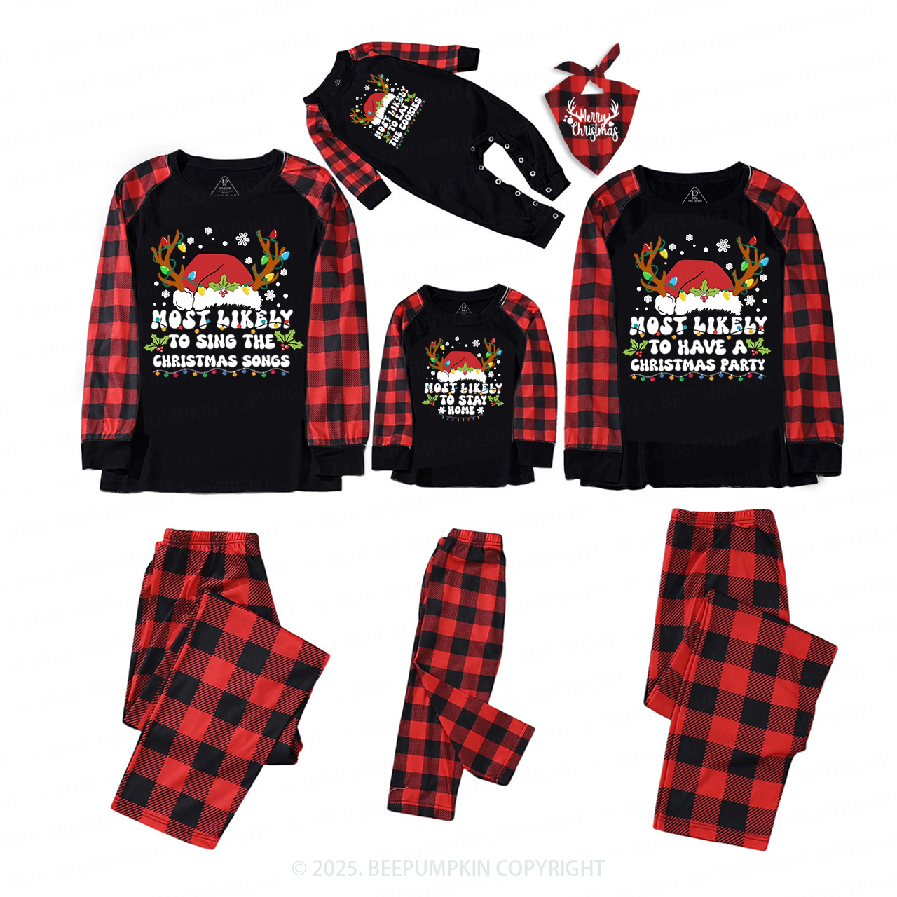 Personalized 6 Quotes Christmas Most Likely To Family Matching Pajamas