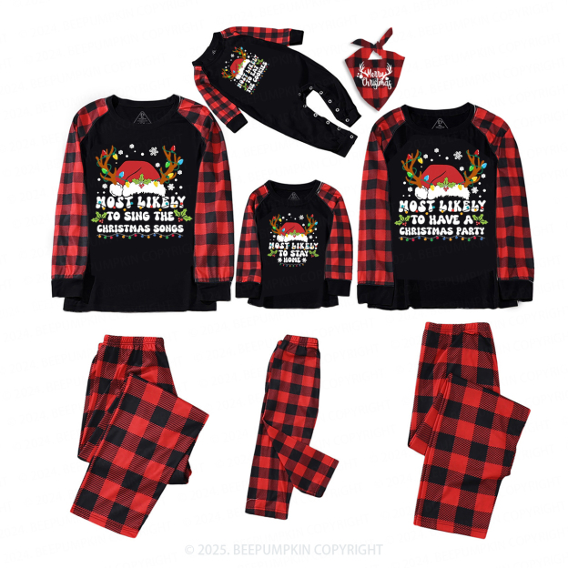 Personalized 6 Quotes Christmas Most Likely To Family Matching Pajamas