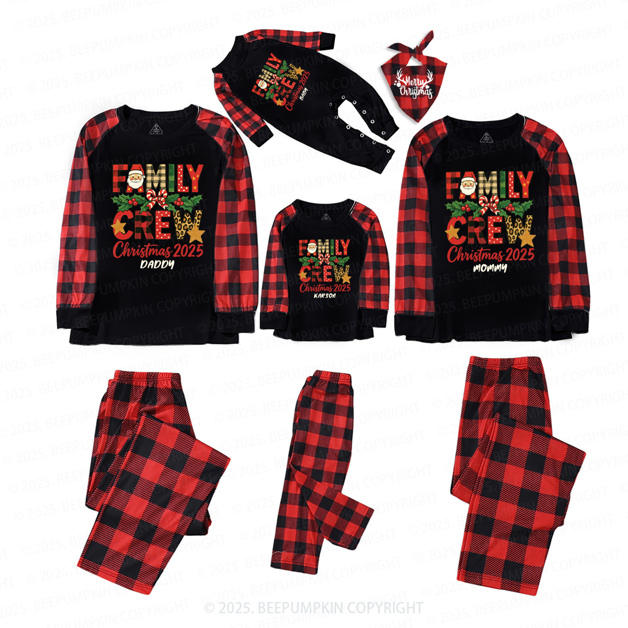 Personalized Christmas 2025 Crew Family Matching Pajamas