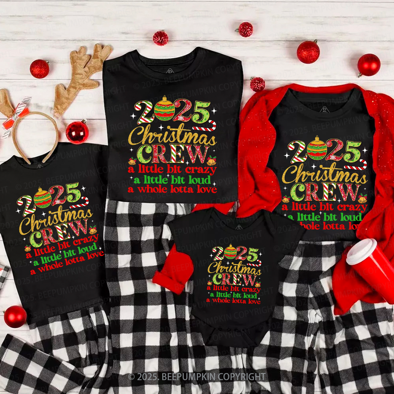 Christmas Crew 2025 Family Matching T-Shirts Beepumpkin